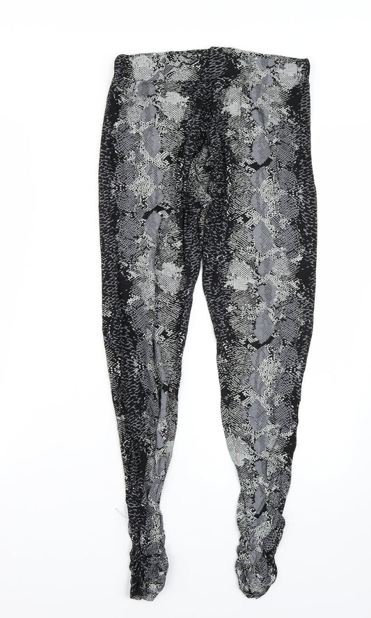 Preworn Womens Grey Animal Print Carrot Leggings Size M L25 in