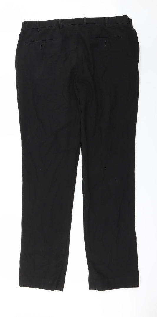 Preworn Mens Black Trousers Size 36 in L31 in