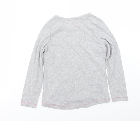 Preworn Girls Grey Basic T-Shirt Size 8 Years