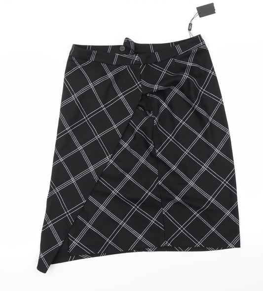 M&Co Womens Black A-Line Skirt Size 14