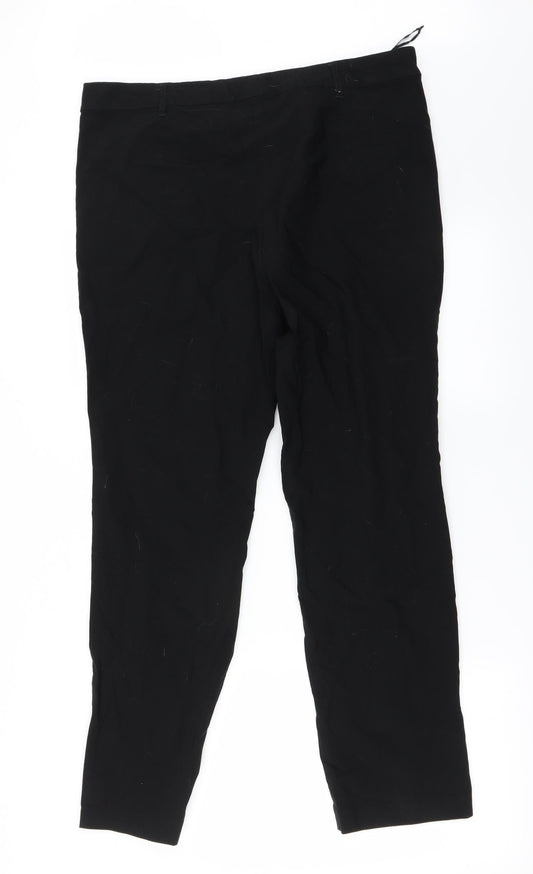 Papaya Womens Black Trousers Size 18 L25 in