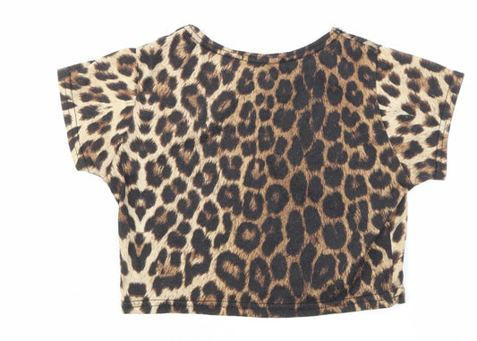Minx London Girls Brown Animal Print Basic Tank Size 9-10 Years