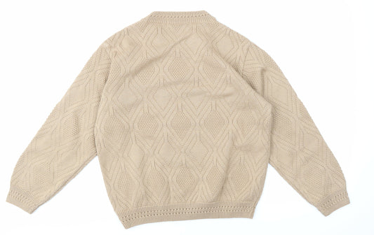 Beau Monde Womens Beige Henley Jumper Size 14