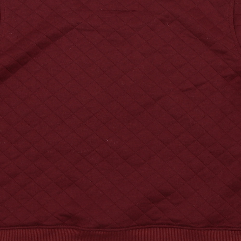 Brand and care label for Bell field women’s red pullover sweatshirt, size UK 8