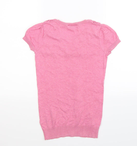 Topshop Womens Pink Knit Pullover Jumper Size 6