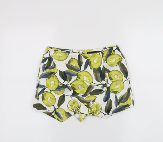 Additional front view of Topshop women’s white hot pants shorts, size UK 6