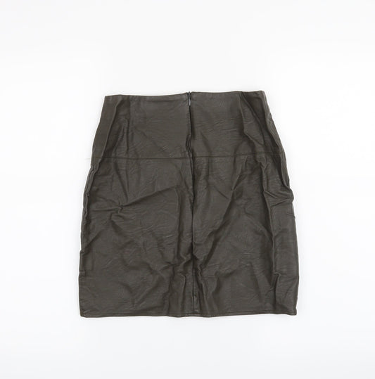 Missguided Womens Green A-Line Skirt Size 8