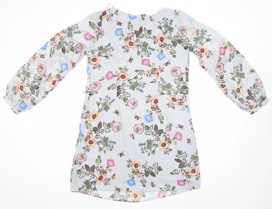 Preworn Womens Multicoloured Floral A-Line Size 10