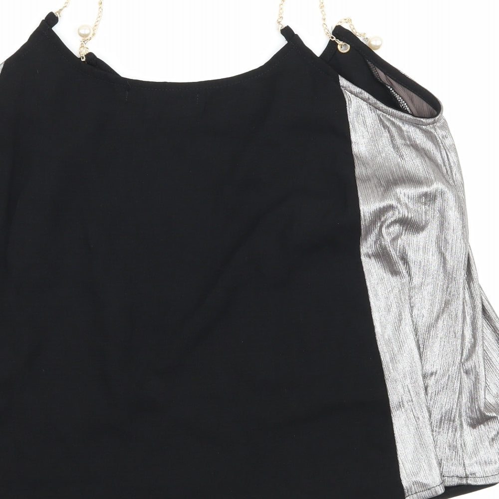 Brand and care label for jowell women’s black camisole tank, size M