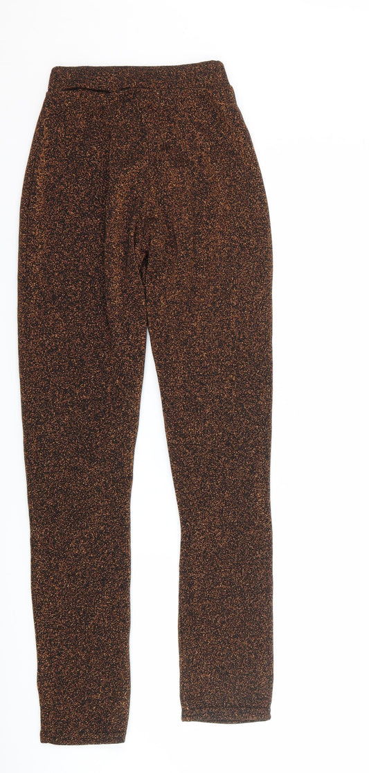 PRETTYLITTLETHING Womens Orange Trousers Size 4 L29 in