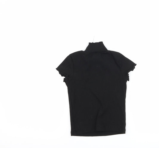 Primark Girls Black Basic T-Shirt Size 5-6 Years