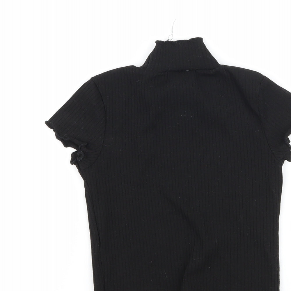 Primark Girls Black Basic T-Shirt Size 5-6 Years