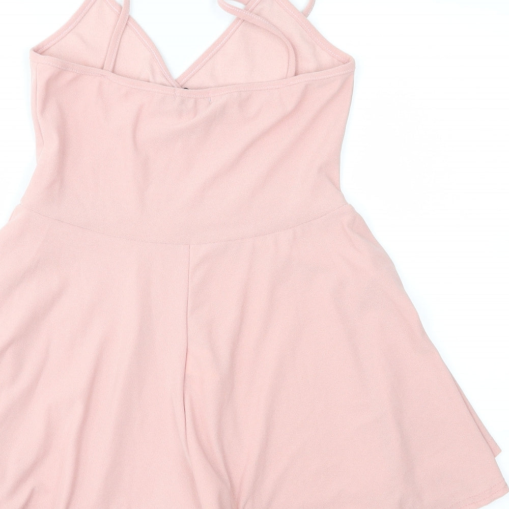 pretty little Thing Womens Pink Playsuit One-Piece Size 8