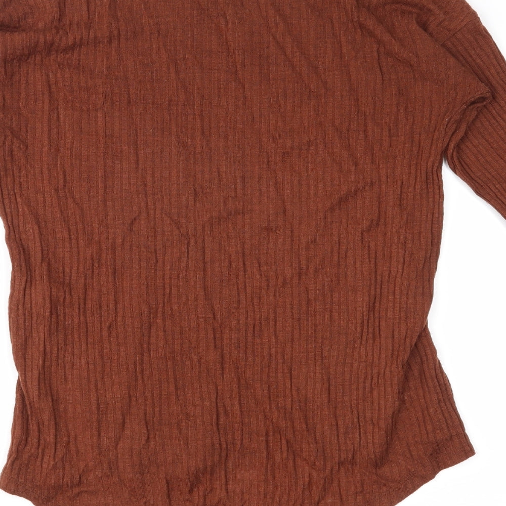 Atmosphere Womens Brown Basic T-Shirt Size 6