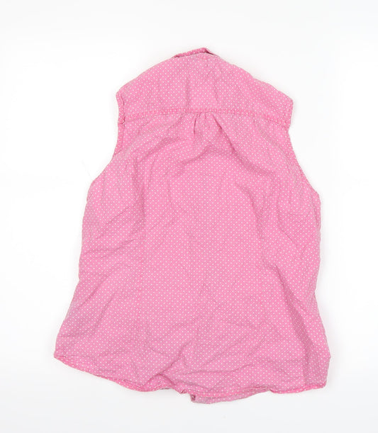 George Girls Pink Polka Dot Basic T-Shirt Size 12 Years