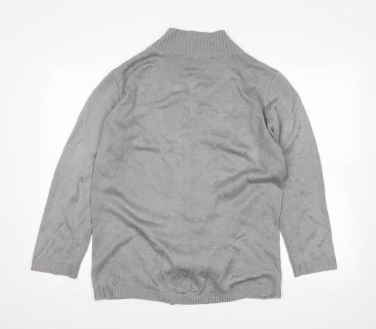 Damart Womens Grey Cardigan Jumper Size 14