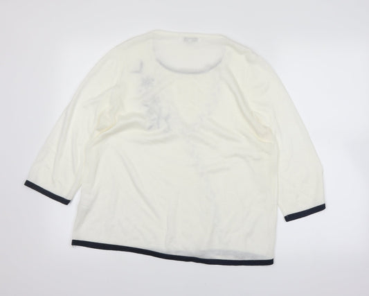 Annabelle Womens White Basic T-Shirt Size L