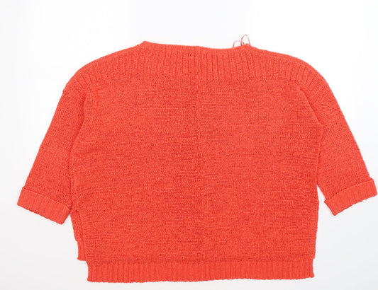 Papaya Womens Orange Knit Pullover Jumper Size L