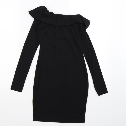 Boohoo Womens Black Striped Bodycon Size 8