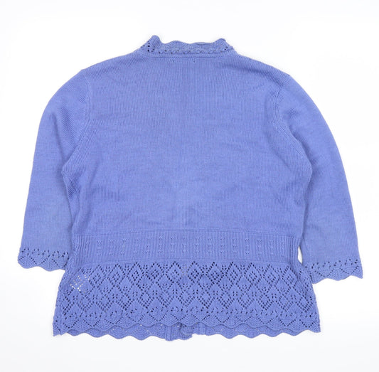 DASH Womens Blue Cardigan Jumper Size 12