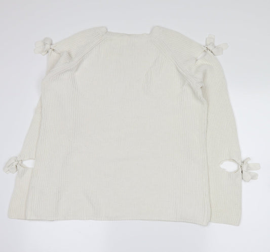 Candy Couture Womens White Pullover Jumper Size 16