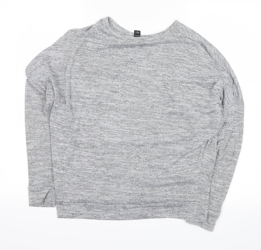 new look Girls Grey Pullover Jumper Size 14-15 Years - holes on shoulder