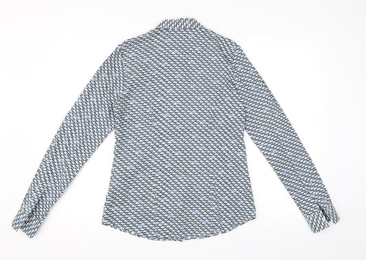 Anton & Alison Womens Blue Basic Button-Up Size 10