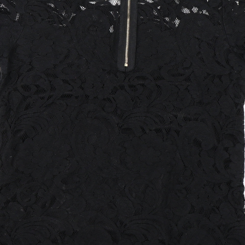 Brand and care label for Alice & You women’s black basic t-shirt, size UK 8