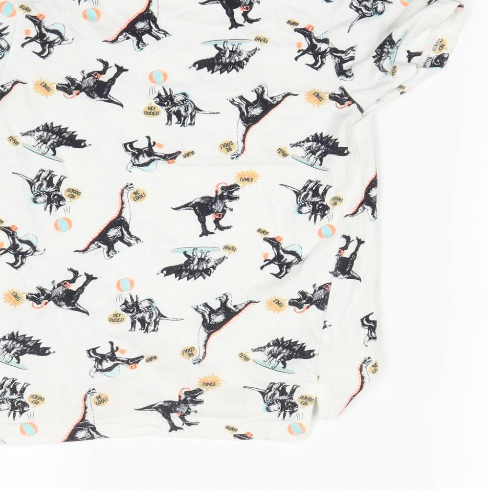 Nutmeg Boys White Spotted Basic T-Shirt Size 4 Years - DInosaur