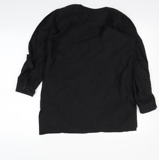 Thea Womens Black Basic Blouse Size M