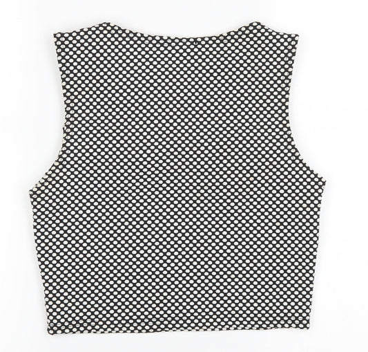 Republic Womens Black Polka Dot Cropped Tank Size 12