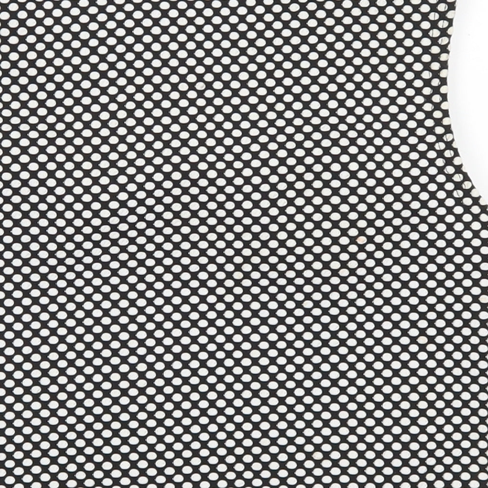 Brand and care label for Republic women’s black polka dot cropped tank, size UK 12