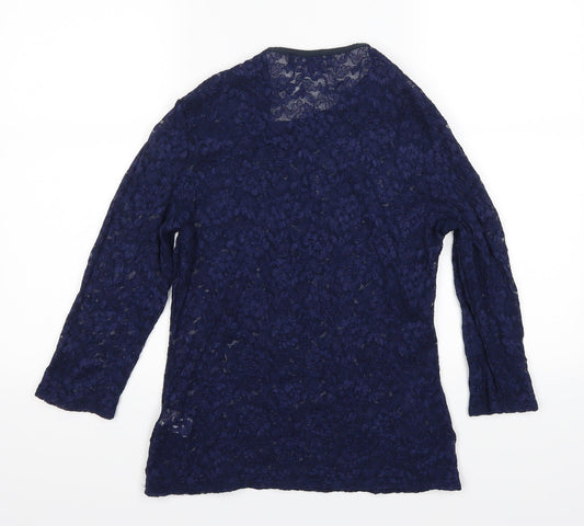 d by Womens Blue Basic Blouse Size 18