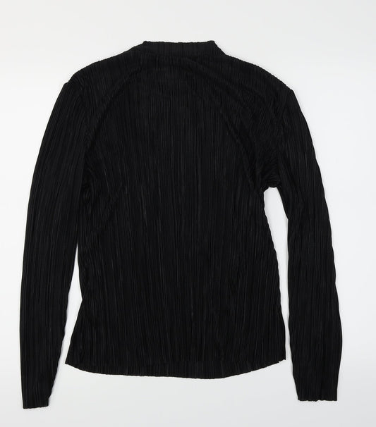 H&M Womens Black Basic Blouse Size M - pleated sheer