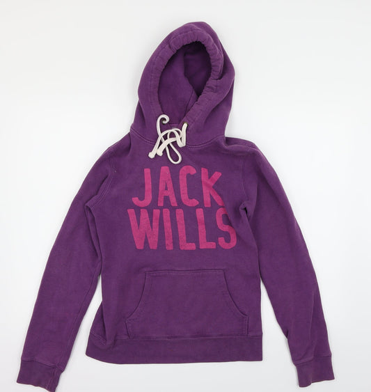 Jack Wills Womens Purple   Pullover Hoodie Size 8
