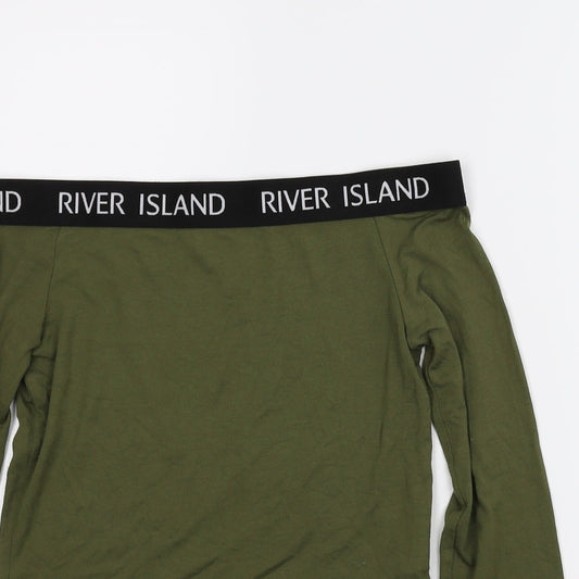 River Island Girls Green Basic T-Shirt Size 11-12 Years