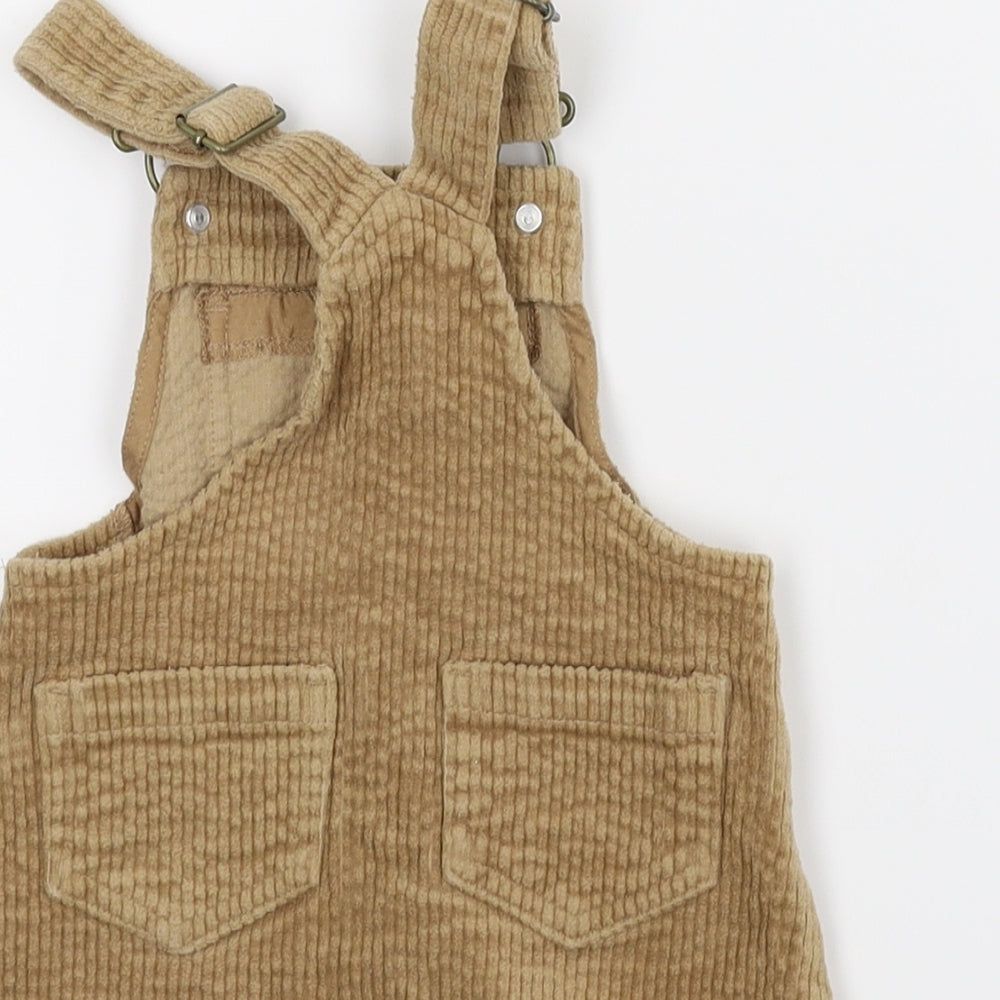 NEXT Girls Beige Corduroy Dungaree One-Piece Size 3-6 Months