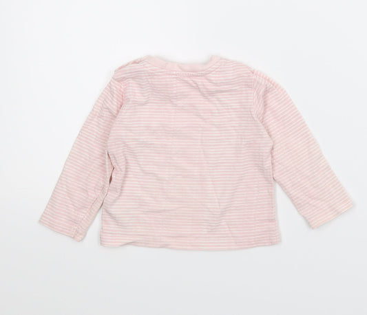 Very Girls Pink Striped Basic T-Shirt Size 6-9 Months