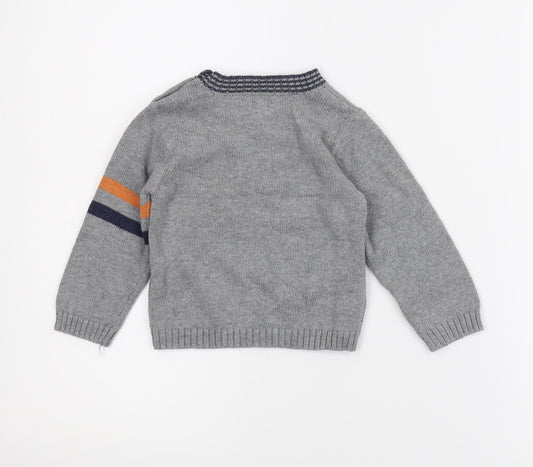 Grain debbe Boys Grey Pullover Jumper Size 18-24 Months
