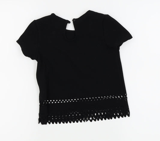 YD Girls Black Basic Blouse Size 7-8 Years