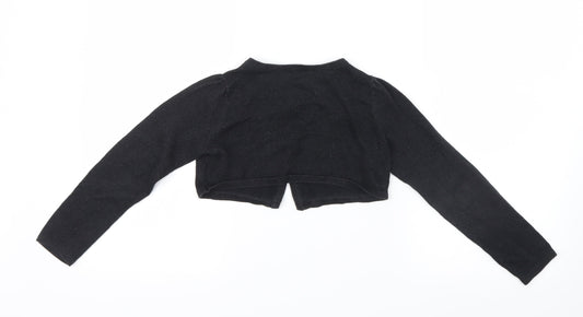H&M Girls Black Knit Cardigan Jumper Size 5-6 Years