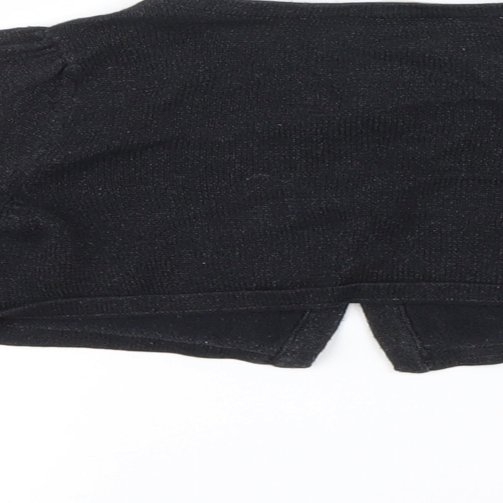 Brand and care label for H&M girls’ black knit cardigan jumper, size 5-6, years