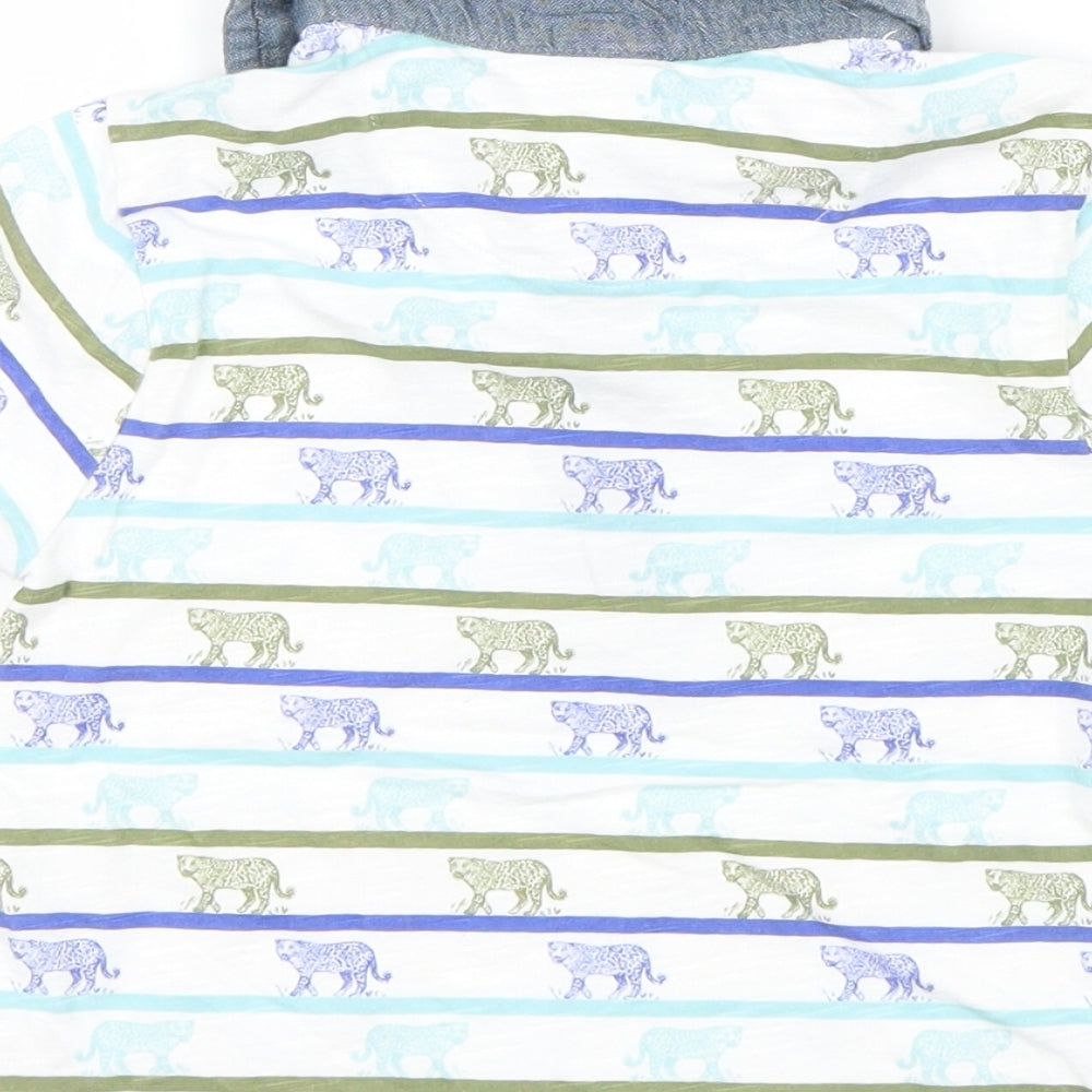 Mini Club Boys White Geometric Basic T-Shirt Size 2-3 Years