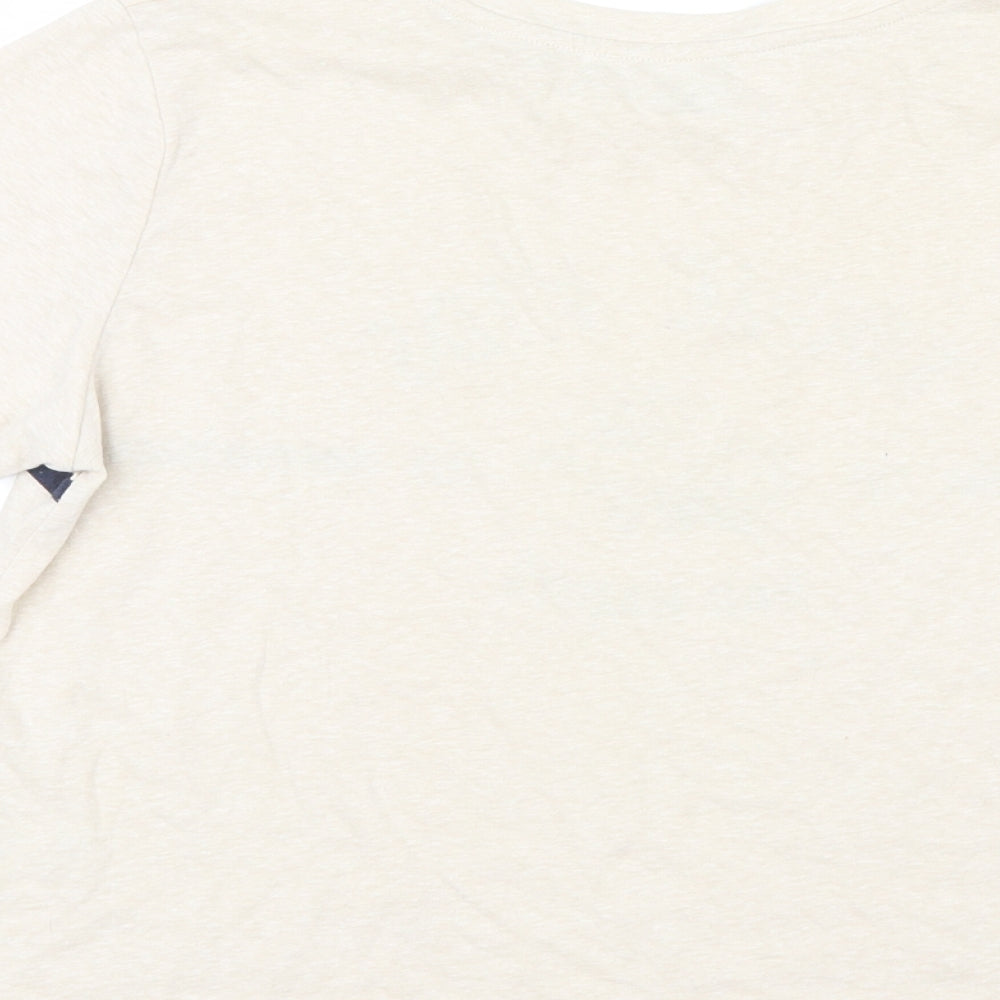 Brand and care label for Cooperative women’s ivory basic t-shirt, size M