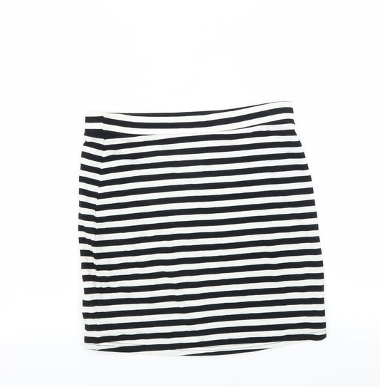 Divided by H&M Womens Black Striped Mini Skirt Size S