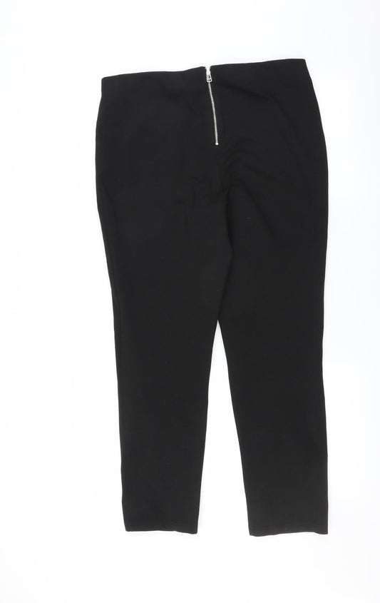H&M Womens Black Trousers Size L L27 in - zip detail