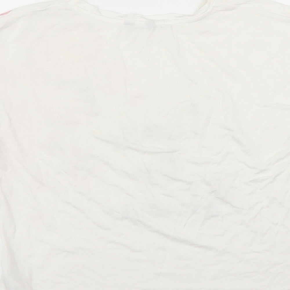 M&Co Girls White Basic T-Shirt Size 13 Years - time to shine