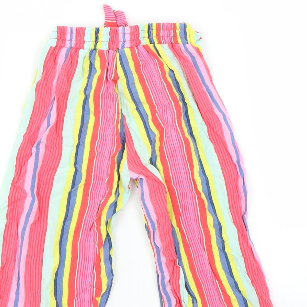 Primark Girls Multicoloured Striped Trousers Size 3-4 Years