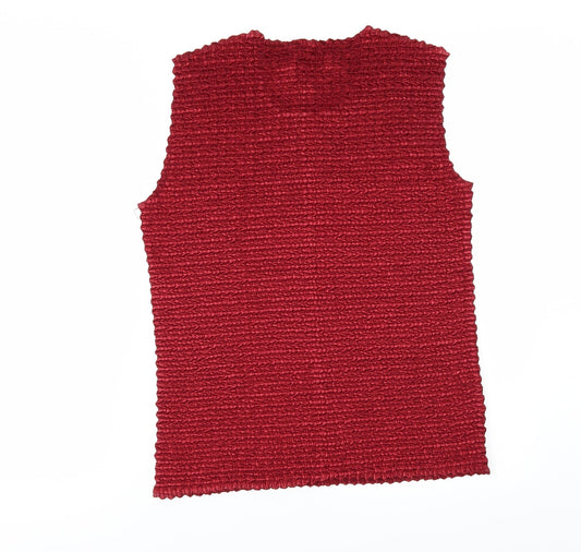 Dressbarn Womens Red Basic T-Shirt Size 14