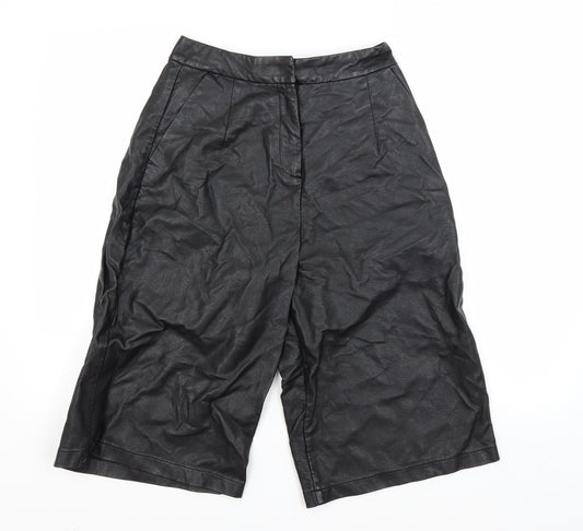 Additional front view of Topshop women’s black utility shorts, size UK 8